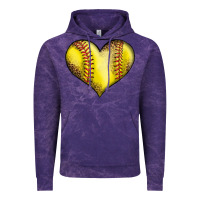 Cloud Purple softball heart Vintage Hoodie - LillyAllenDesigns