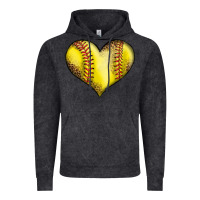 Vintage Black softball heart Vintage Hoodie - LillyAllenDesigns