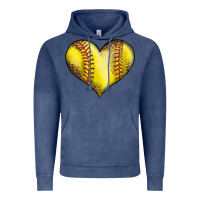 Vintage Denim softball heart Vintage Hoodie - LillyAllenDesigns