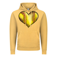 Vintage Mustard softball heart Vintage Hoodie - LillyAllenDesigns