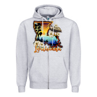 Heather Grey louisiana  sunset map magnolia Zipper Hoodie - BarkalooDesign