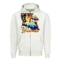 Oatmeal Heather louisiana  sunset map magnolia Zipper Hoodie - BarkalooDesign
