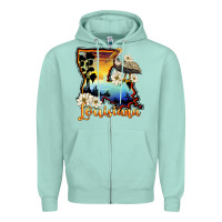 Seafoam louisiana  sunset map magnolia Zipper Hoodie - BarkalooDesign