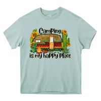 Arona camping is my happy place caravan Heavy Core Tee - BarkalooDesign