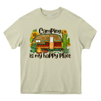Mossy camping is my happy place caravan Heavy Core Tee - BarkalooDesign