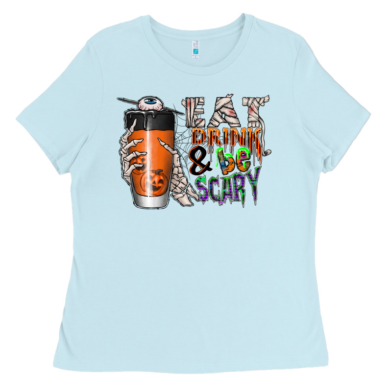 Eat Drink Be Scary Ladies Tee by CowhideDigitalArt | Teevron