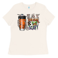 Bone Eat drink be scary Ladies Tee - CowhideDigitalArt