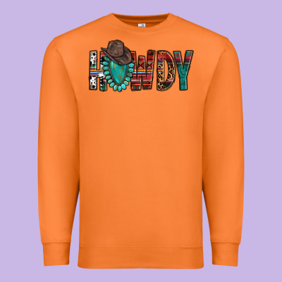 Western Howdy Gemstone Cowboy Hat Premium Sweatshirt Designed By Howdyjamesfarm