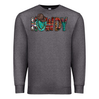 Charcoal Heather Western Howdy Gemstone Cowboy Hat Premium Sweatshirt - HowdyJamesFarm