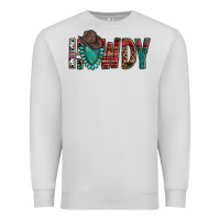 Dove Grey Western Howdy Gemstone Cowboy Hat Premium Sweatshirt - HowdyJamesFarm