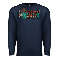 Navy Western Howdy Gemstone Cowboy Hat Premium Sweatshirt - HowdyJamesFarm