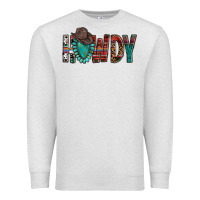 Oatmeal Heather Western Howdy Gemstone Cowboy Hat Premium Sweatshirt - HowdyJamesFarm