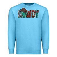 Ocean Blue Western Howdy Gemstone Cowboy Hat Premium Sweatshirt - HowdyJamesFarm