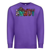 Purple Western Howdy Gemstone Cowboy Hat Premium Sweatshirt - HowdyJamesFarm