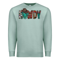 Seafoam Western Howdy Gemstone Cowboy Hat Premium Sweatshirt - HowdyJamesFarm
