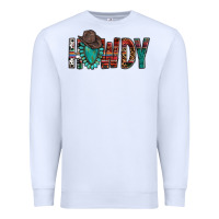 White Western Howdy Gemstone Cowboy Hat Premium Sweatshirt - HowdyJamesFarm