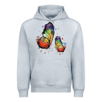Heather Grey rainbow butterfly pride Urban Hoodie - FaDigitalArtStudio
