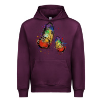 Mauve Wine rainbow butterfly pride Urban Hoodie - FaDigitalArtStudio
