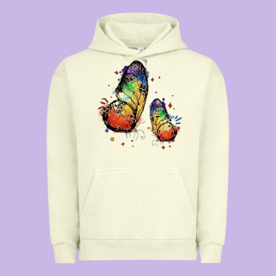 Rainbow Butterfly Pride Urban Hoodie Designed By Fadigitalartstudio