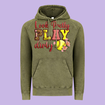Look Pretty Play Dirty Vintage Hoodie Designed By Lillyallendesigns