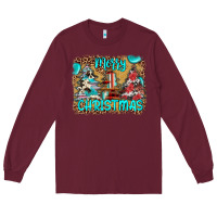 Burgundy merry christmas Long Sleeve Tee - JahusDesignShop