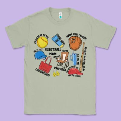 Softball Mom Classic Tee Designed By Maliassmallbusiness
