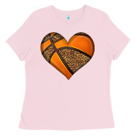 Bubblegum Pink basketball heart Ladies Tee - HRA Design Shop