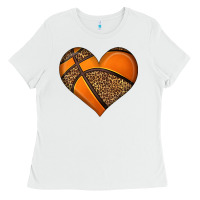 White basketball heart Ladies Tee - HRA Design Shop
