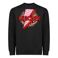 Black teacher lightning bolt valentines day Heavyweight Sweatshirt - MaliasSmallBusiness