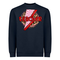 Navy teacher lightning bolt valentines day Heavyweight Sweatshirt - MaliasSmallBusiness