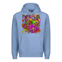 Colony Blue Mardi Gras hearts Premium Hoodie - HowdyJamesFarm