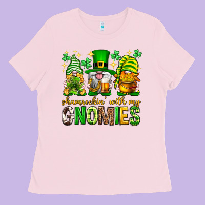 St. Patrick's Day Shamrockin' With My Gnomies Ladies Tee Designed By Neo Western