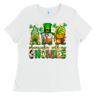 White St. Patrick's Day shamrockin' with my gnomies Ladies Tee - Neo Western