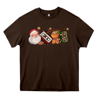 Chocolate Brown coffee cup santa cassette cookie Heavy Core Tee - FaDigitalArtStudio