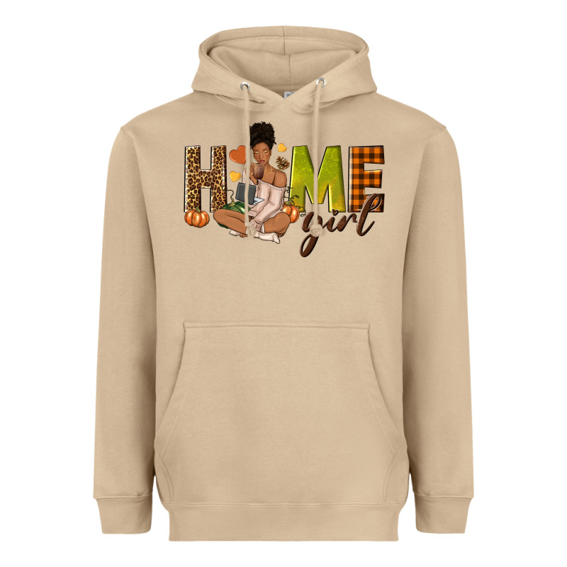 Home Girl Fall Afro Girl Heavyweight Hoodie by NancyCooperArtShop | Teevron
