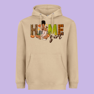 Home Girl Fall Afro Girl Heavyweight Hoodie Designed By Nancycooperartshop