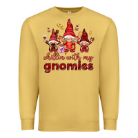 Antique Gold Chilling with my gnomies Valentine's Day Premium Sweatshirt - HowdyJamesFarm