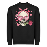 Black valentine's day skull Heavyweight Sweatshirt - MaliasSmallBusiness