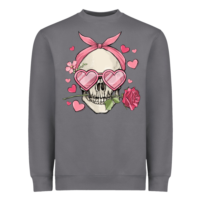 Valentine's Day Skull Heavyweight Sweatshirt by MaliasSmallBusiness | Teevron