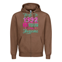 Chestnut made in 1992, 30 years of being awesome Zipper Hoodie - Jasminsmagicworld