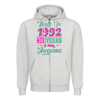 Dove Grey made in 1992, 30 years of being awesome Zipper Hoodie - Jasminsmagicworld