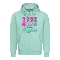 Seafoam made in 1992, 30 years of being awesome Zipper Hoodie - Jasminsmagicworld