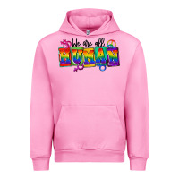 Fuchsia Pink we are all human Urban Hoodie - FaDigitalArtStudio