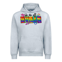 Heather Grey we are all human Urban Hoodie - FaDigitalArtStudio