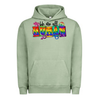 Pigment Oil Green we are all human Urban Hoodie - FaDigitalArtStudio