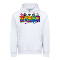 White we are all human Urban Hoodie - FaDigitalArtStudio