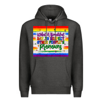 Charcoal Heather what a beautiful day to respect other people's pronouns  tumbler Premium Hoodie - JahusDesignShop