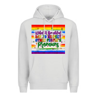 Dove Grey what a beautiful day to respect other people's pronouns  tumbler Premium Hoodie - JahusDesignShop