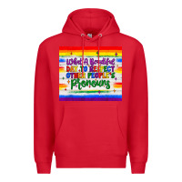 Red what a beautiful day to respect other people's pronouns  tumbler Premium Hoodie - JahusDesignShop