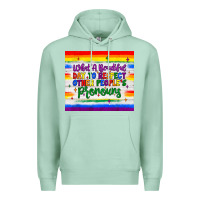Seafoam what a beautiful day to respect other people's pronouns  tumbler Premium Hoodie - JahusDesignShop